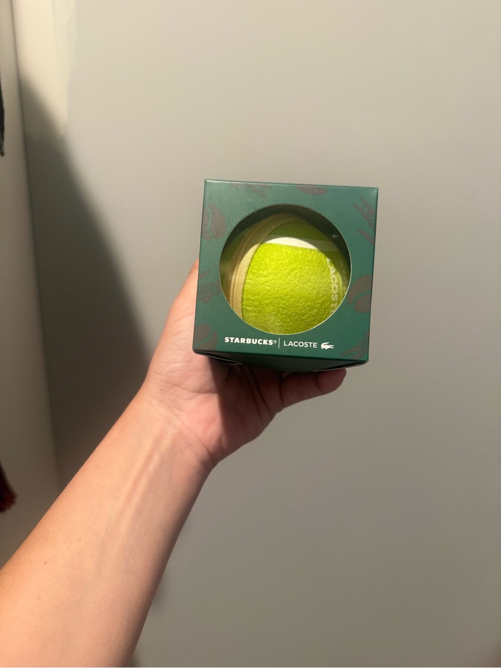 Lacoste Neon Yellow-Green Tennis Ball Coin Pouch with Bag inside - Picture 2 of 3